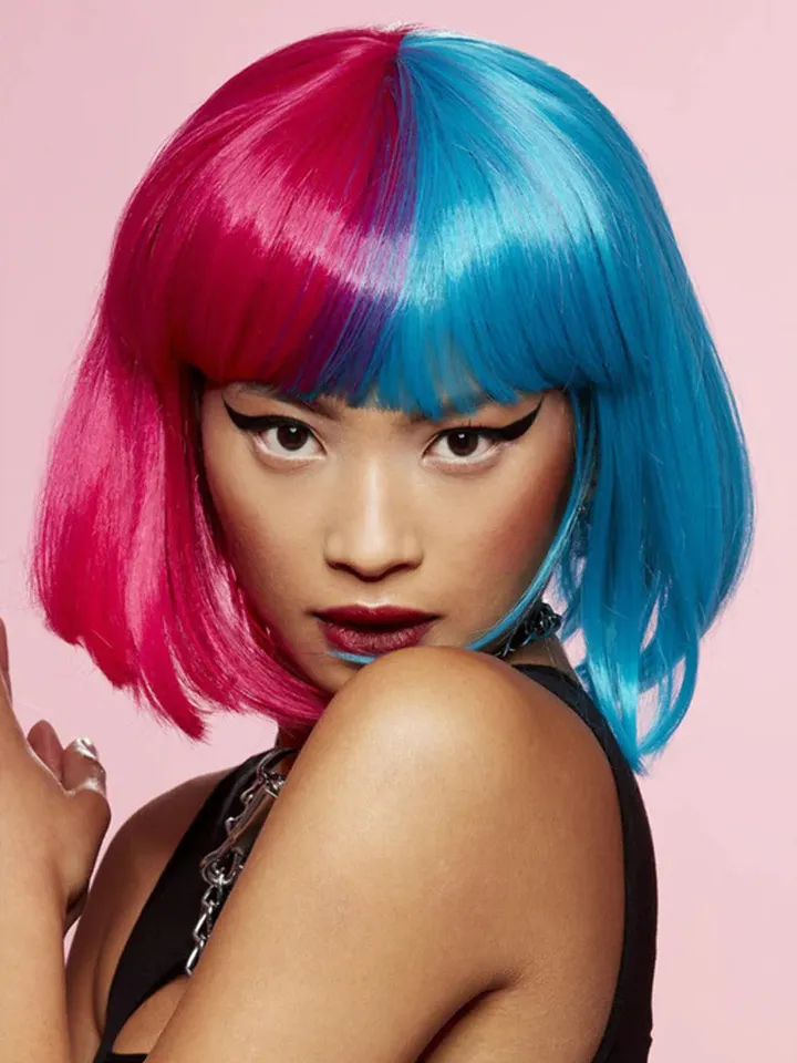 Manic Panic Red & Blue Bob Wig - Perücke 2 [full]