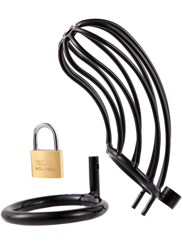 Metal Chastity Cage Grid Black 50 mm - Keuschheitskäfig 1