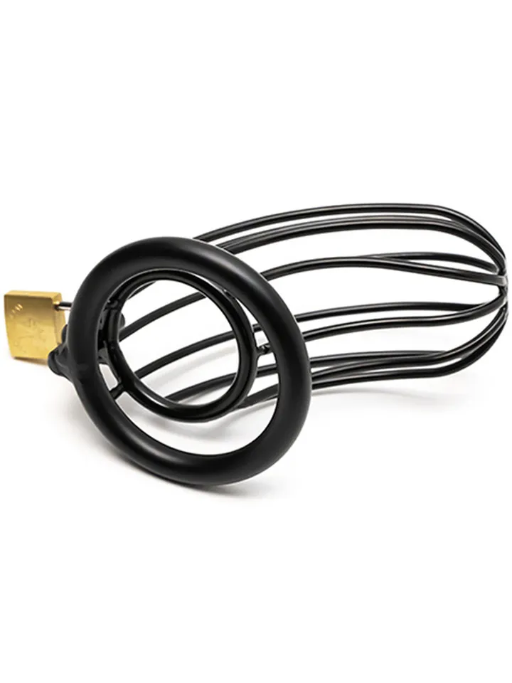 Metal Chastity Cage Grid Black 50 mm - Keuschheitskäfig 2