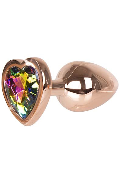 Metal Heart Plug Rose Gold Small - Analplug aus Metall 1