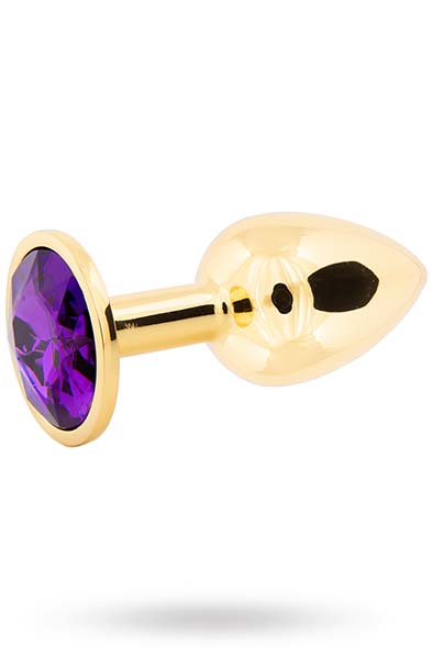 Metall Butt Plug Gold/Violett – Klein - Analplug aus Metall 2