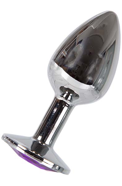 Metall-Plug Silber/Lila (Small) - Analplug aus Metall 2