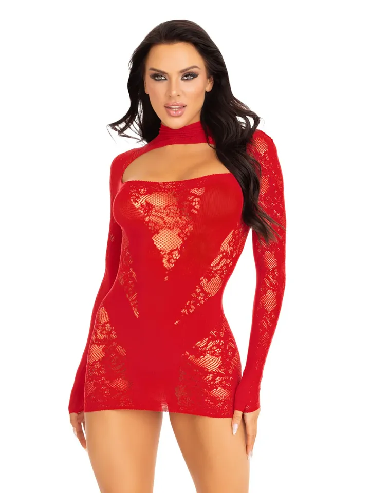 Mini Dress & Gloved Sleeves Red - Kleider & Röcke 2 [full]