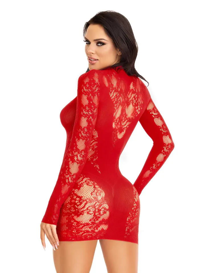 Mini Dress & Gloved Sleeves Red - Kleider & Röcke 3 [full]
