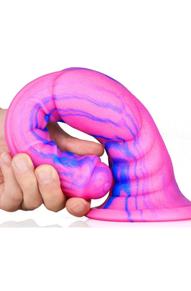 Monster-Dildo Long Pink-Blau 30 cm - Drachen-Dildo 2