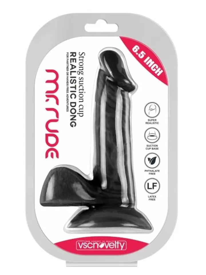 Mr. Rude Realistischer Penis Schwarz 16,5 cm - Dildo 3 [full]
