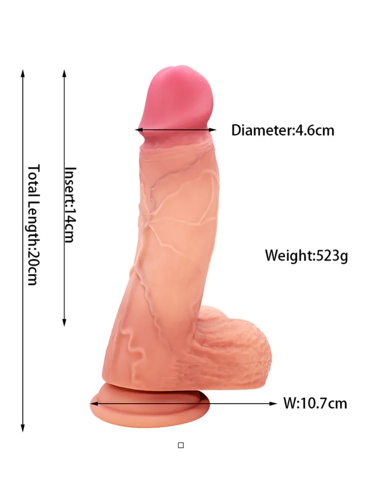 NaturalFeel Silicone Dildo With Balls 20 cm - Realistischer Dildo 4 [full]