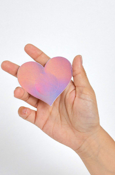 Nipple Covers Heart Shapped Holographic - Brustwarzenkappen 4