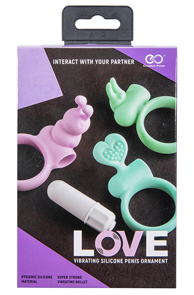 NMC Love Vibrating Silicone Penis Ornament 3pcs - Vibrierender Penisring 2