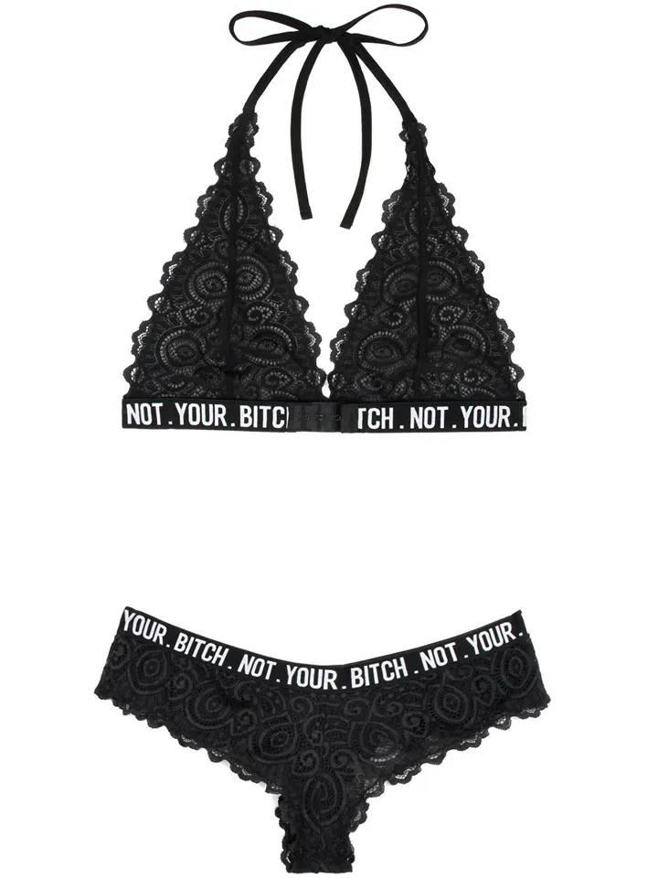 Not Your Bitch Lace Bralette & Cheeky Panty - Unterwäschen Set 3