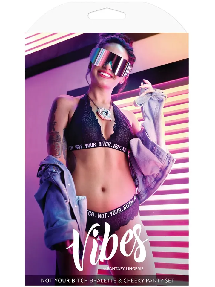 Not Your Bitch Lace Bralette & Cheeky Panty - Unterwäschen Set 4