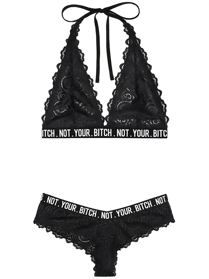 Not Your Bitch Lace Bralette & Cheeky Panty Queen - Unterwäschen Set 3