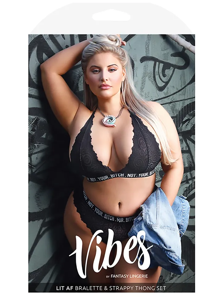 Not Your Bitch Lace Bralette & Cheeky Panty Queen - Unterwäschen Set 4