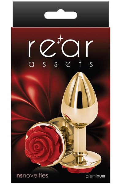 NS Novelties Rose Buttplug Medium Rot - Analplug aus Metall 2