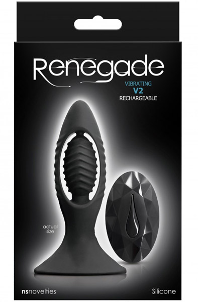 NS Novelties V2 Buttplug Schwarz - Vibrierender Analplug 2