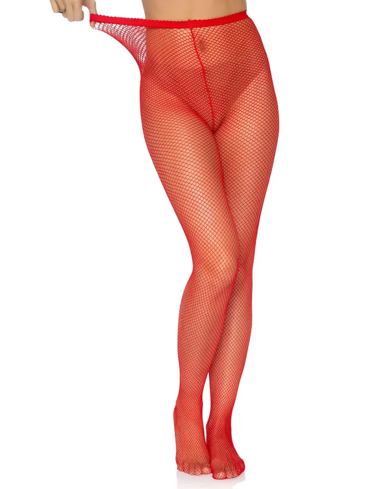 Nylon Fishnet Pantyhose Red - Netzstrumpfhose 2 [full]