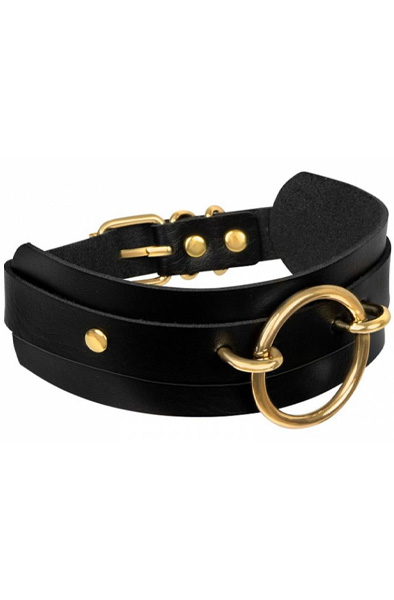 O-Ring Front Collar Black - BDSM Halsband 2