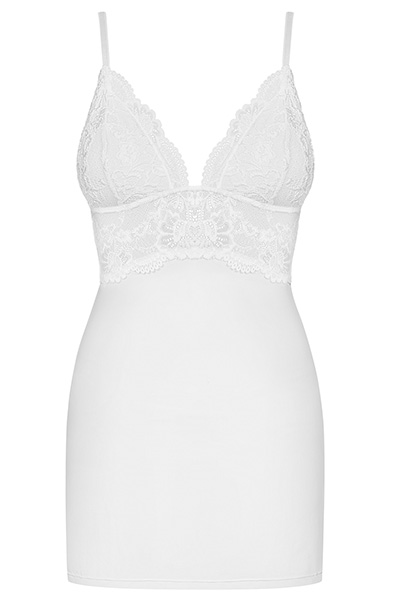 Obsessive 810-CHE-2 Negligé & String in Weiß - Sexy Dessous 3