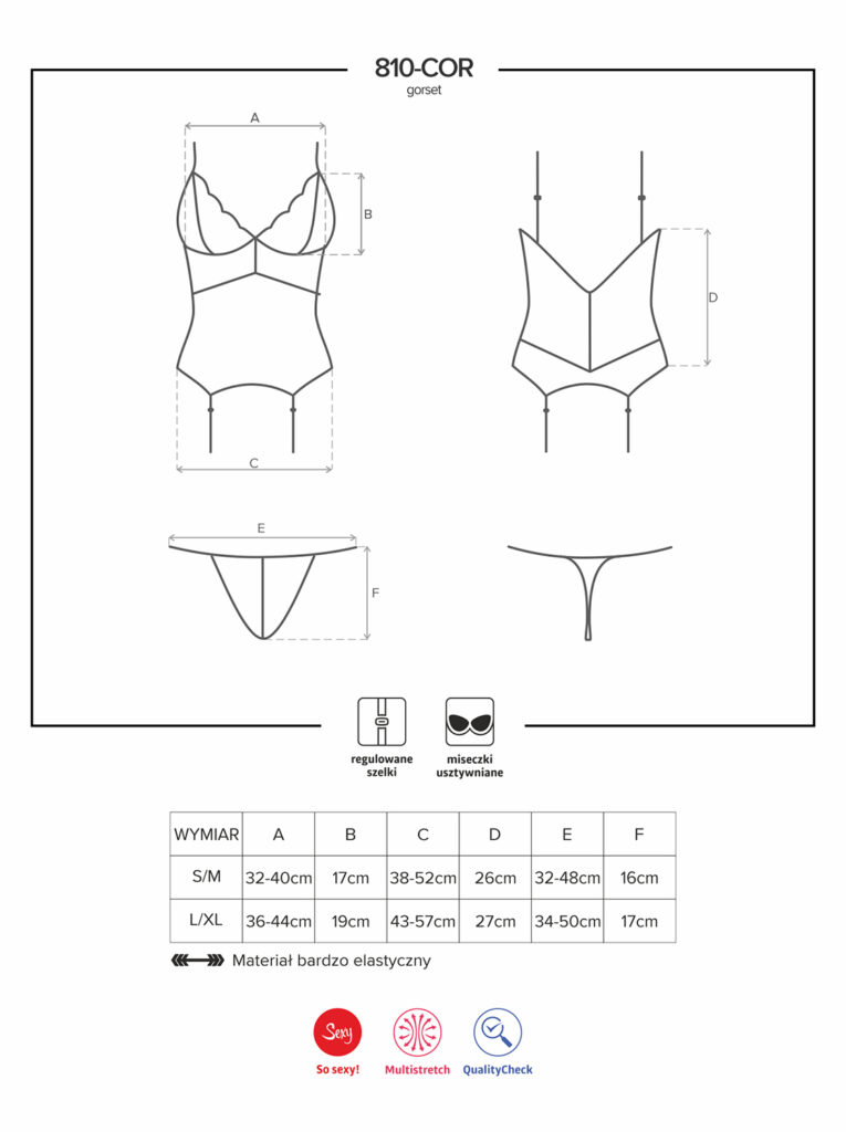 Obsessive 810-COR-2 Korsett und String in Weiß - Korsett & String 5
