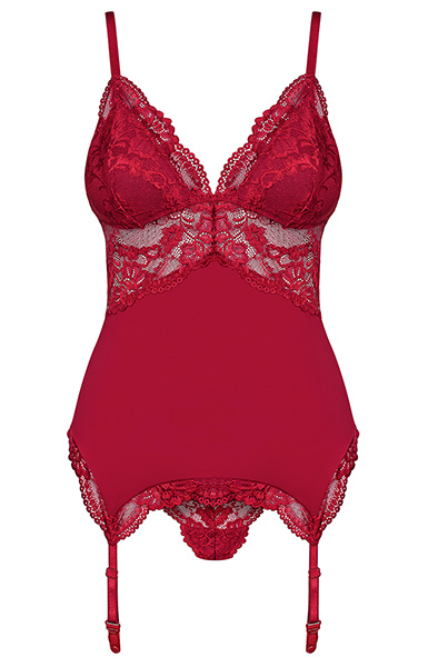 Obsessive 810-COR Korsett & String in Weinrot - Korsett & String 3