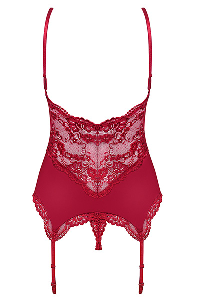 Obsessive 810-COR Korsett & String in Weinrot - Korsett & String 4
