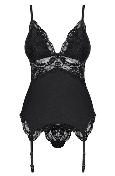 Obsessive 810-COR Korsett & String Schwarz - Korsett & String 3