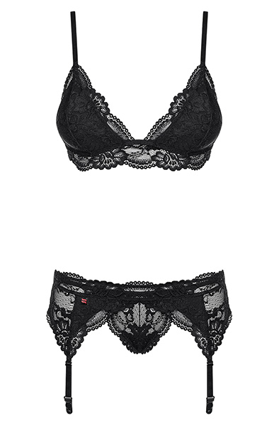 Obsessive 810-SEG 3-teiliges Set Schwarz - Sexy Dessous 4