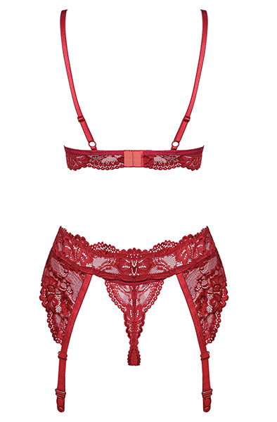 Obsessive 810-SEG 3-teiliges Set Weinrot - Sexy Dessous 4