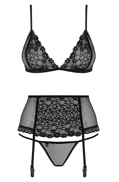 Obsessive 821-SEG-1 3-teiliges Set Schwarz - Sexy Dessous 3