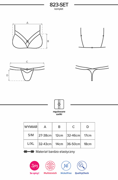 Obsessive 823-SET-1 3-teiliges Set Schwarz - Sexy Dessous 5