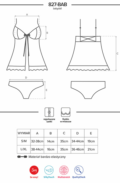 Obsessive 827-BAB-3 Babydoll & Slip Rot - Sexy Dessous 5