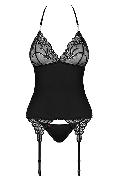 Obsessive 828-COR-1 Korsett & String Schwarz - Korsett & String 3