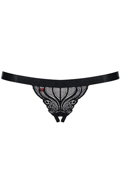 Obsessive 828-THC-1 Ouvert String Schwarz - Slip ouvert 4