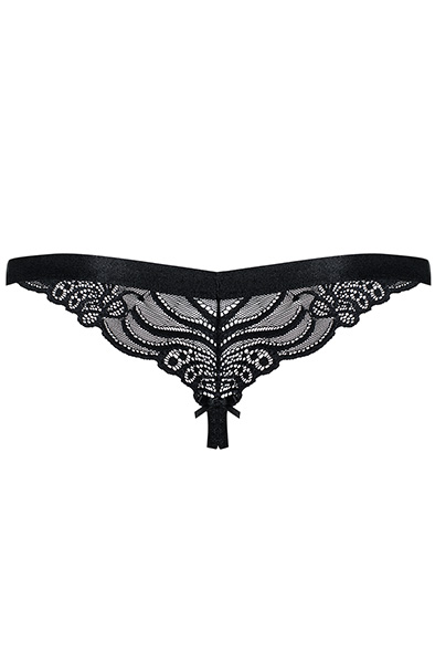 Obsessive 828-THC-1 Ouvert String Schwarz - Slip ouvert 5
