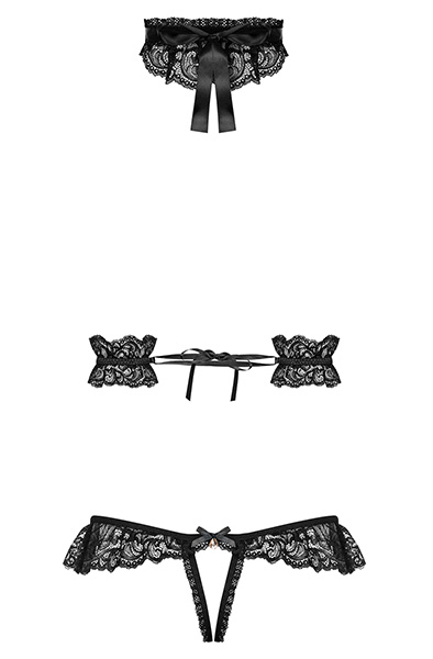 Obsessive 830-SEA-1 3-teiliges Set Schwarz - Sexy Dessous 4