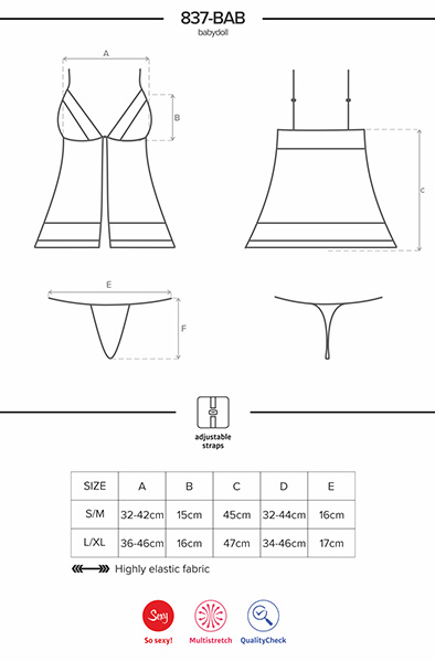Obsessive 837-BAB-1 Babydoll & String - Sexy Dessous 5