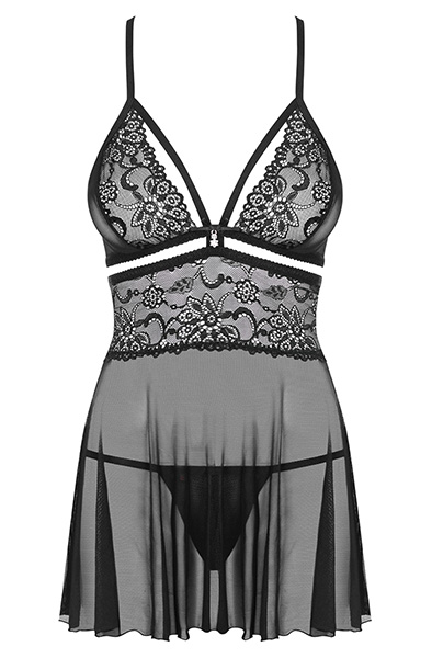 Obsessive 838-BAB Babydoll & String Schwarz - Sexy Dessous 3