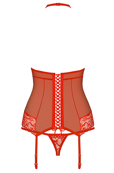Obsessive 838-COR-3 Korsett & String Rot - Korsett & String 4