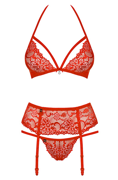Obsessive 838-SEG-3 3-teiliges Set Rot - Sexy Dessous 4