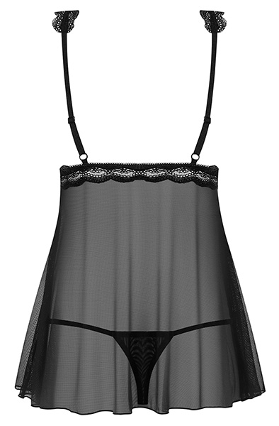 Obsessive 839-BAB-1 Babydoll & String Schwarz - Sexy Dessous 4