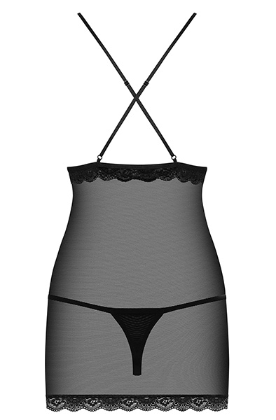 Obsessive 841-CHE-1 Negligé & String Schwarz - Sexy Dessous 4