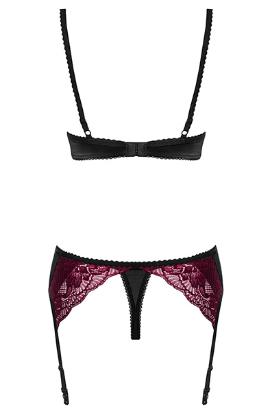 Obsessive 842-SEG-5 3-teiliges Set in Rosa - Sexy Dessous 4