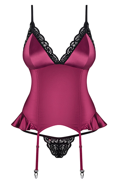 Obsessive 845-COR-5 Korsett & String in Rosa - Korsett & String 3