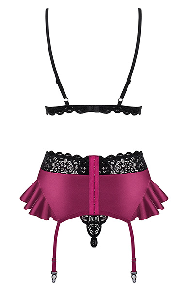 Obsessive 845-SEG-5 3-teiliges Set in Rosa - Sexy Dessous 4