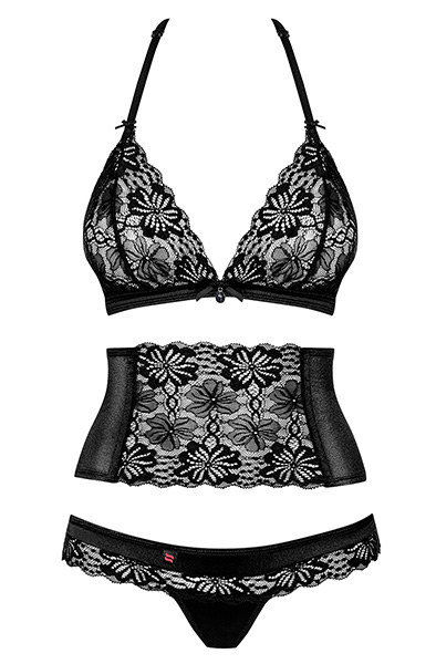 Obsessive 846-SEG-1 3-teiliges Set Schwarz - Sexy Dessous 3