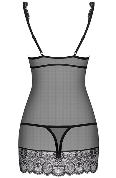 Obsessive 853-CHE-1 Negligé & String Schwarz - Sexy Dessous 4