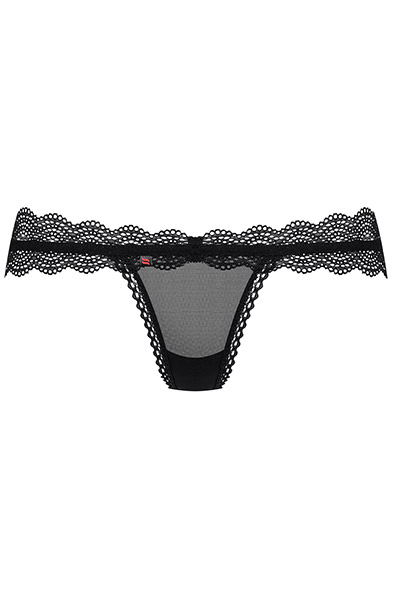 Obsessive 857-THO-1 String Tanga Schwarz - Spitzenhöschen 3