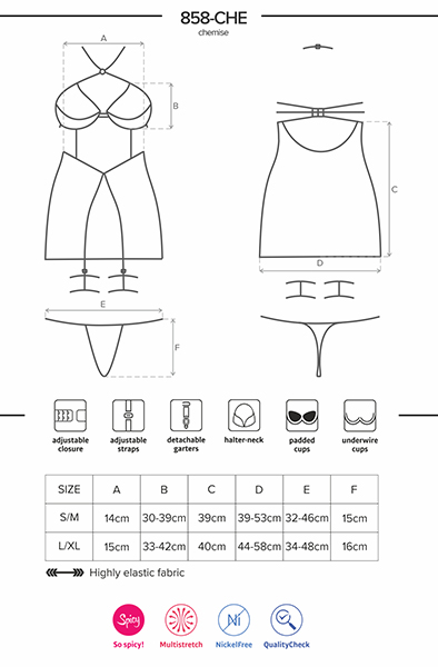 Obsessive 858-CHE-1 Negligé & String - Sexy Dessous 5