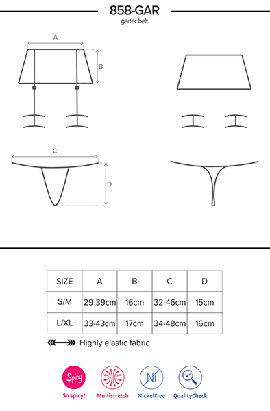 Obsessive 858-GAR-1 Strumpfbandgürtel & String - Slip 5