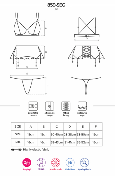 Obsessive 859-SEG-1 Set, 3-teilig - Sexy Dessous 5